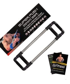 GOFITNESS Push Down Fitness Machine - Chest Expander at Home Workout Equipment, Arm Exerciser Portable Spring Resistance Exercise Gym Kit for Home, Travel or Outdoors Black 70LBS (Elementary - Men) 19 61EMyOS87kS