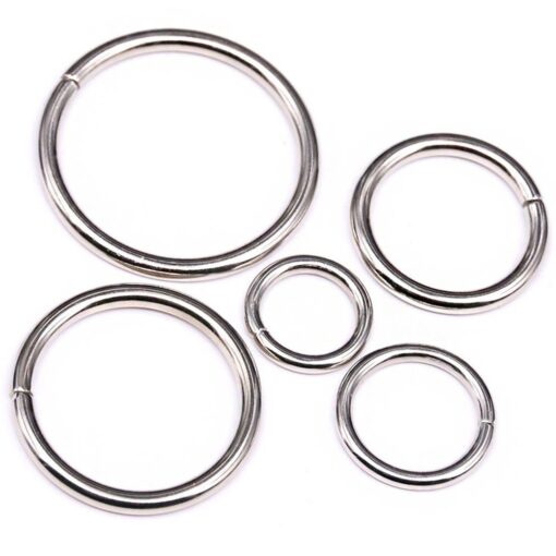 Swpeet 50 Pcs Sliver Assorted Multi-purpose Metal O Ring for Hardware Bags Ring Hand DIY Accessories - 15mm, 19mm, 25mm, 32mm, 38mm Oring-sliver-50