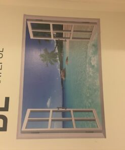 Large Removable Beach Sea 3D Window Decal Wall Sticker Home Decor Exotic Beach View Art Wallpaper Mural 17 61EOmtn4Y3L