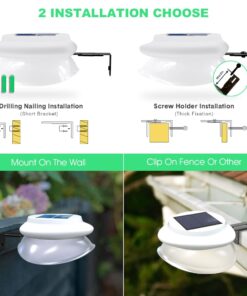 DBF Outdoor Solar Gutter Lights【Upgraded Version】 Solar Fence Post Lights Wall Mount Decorative Deck Lighting Auto On/Off Solar Landscape Lights for Eaves Yard Garden Highlight Gate (Pack of 6) White 30 61EPjvpPTSL
