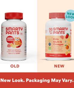 SmartyPants Kids Multivitamin Gummies: Omega 3 Fish Oil (EPA/DHA), Vitamin D3, C, Vitamin B12, B6, Vitamin A, K & Zinc for Immune Support, Gluten Free, Three Fruit Flavors, 120 Count (30 Day Supply) Kids Formula 120 Count (Pack of 1) 28 61EPrWxrb5L 1