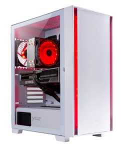 Skytech Gaming Shiva Gaming PC Desktop – AMD Ryzen 5 7600X 4.7 GHz, NVIDIA RTX 4060, 1TB NVME SSD, 32GB DDR5 RAM RGB, 600W Gold PSU, 11AC Wi-Fi, Windows 11 Home 64-bit,White 7600X | 4060 21 61ERe7PWd3L