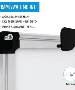 MasterVision Magnetic Dry Erase Monthly Calendar Planner Push Pin Corkboard Combo with Marker Tray, 24" x 36", Gray Plastic Frame, White, MB0707186P 24" x 36" 23 61EXxikPOCL 1