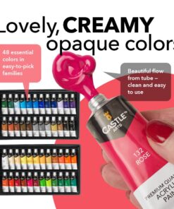 Castle Art Supplies 48 x 22ml Acrylic Paint Set | All-inclusive Set for Beginners, Adult Artists | Quality Intense Colors | Smooth to Use on Range of Surfaces | In Impressive Presentation Box 18 61EZR5LxqL