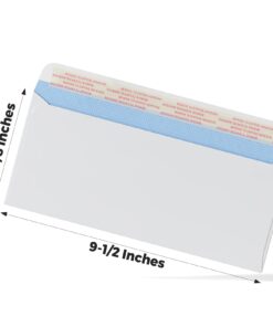 CREGEAR #10 Envelopes Self Seal Security Tinted Envelopes (600Ct) for Privacy & Business, Peel and Seal, NO Window, Letter Size 4-1/8 x 9-1/2 Inches, 24 LB,White 600 29 61Ea32W21IL 1