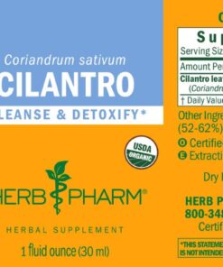 Herb Pharm Certified Organic Cilantro Extract for Cleansing and Detoxification Support - 1 Ounce 1 Fl Oz (Pack of 1) 17 61Eb7Sp6P L