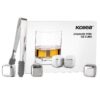 Whiskey Stones Gifts Set, Kollea 6 Pack Stainless Steel Whiskey Chilling Rocks, Reusable Metal Ice Cubes for Drinks Whiskey, Mens Stocking Stuffers for Christmas