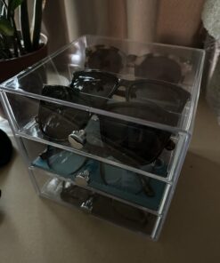 iDesign Plastic Divided 3-Drawer Vanity & Countertop Organizer – 7" x 6.5" x 6.5”, Clear 3 Drawer 44 61EcfXQsYIL