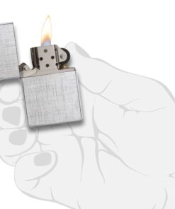 Zippo Chrome Lighters Brushed Chrome Linen Weave Classic 10 61EcjBmr33L