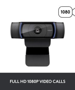 Logitech C920x HD Pro Webcam, Full HD 1080p/30fps Video Calling, Clear Stereo Audio, HD Light Correction, Works with Skype, Zoom, FaceTime, Hangouts, PC/Mac/Laptop/Macbook/Tablet - Black 30 61Eco9nudPL