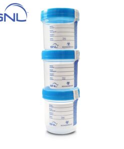 Alternative view of SNL Quality Sterile Specimen Cups, Screw-on Cap with Tamper Evident Seal, 3oz., Blue Cover - Pack of 3