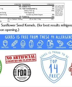 GERBS Raw Sunflower Seed Kernels 14oz. | Grown in USA & Packaged in Resealable Bulk Bag | Keto & Paleo |Allergen Friendly | Packed with Protein & Omega Fats | Gluten Peanut Tree Nut Allergy Free 14 Ounce (Pack of 1) 16 61EdLRvELnL