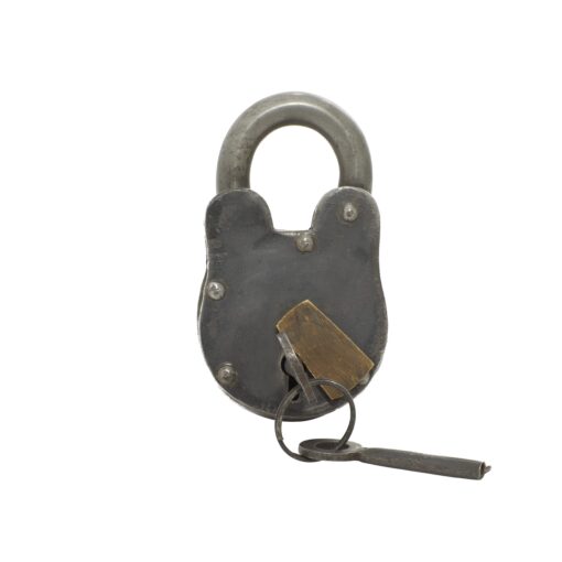 Deco 79 Brass Lock And Key, 2" x 4" x 2", Gray 2" x 4" x 2"