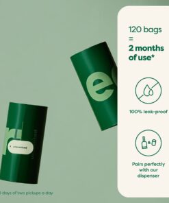 Earth Rated Dog Poop Bags, Guaranteed Leak Proof and Extra Thick Waste Bag Refill Rolls For Dogs, Unscented, 120 Count 120 Bags 26 61EfvFypyoL