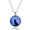 LUREME Time Gem Series Silver Tone Chain Disc Charm Necklace for Girls and Women (01002593-parent) Howl Wolf 16 61EhoD4PX L