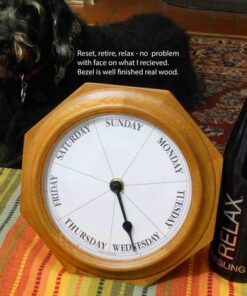 DayClocks Classic Day of The Week Wall Clock with Solid Wood Frame – Calendar Day Clock – Ideal Retirement Gift for Men & Women – Oak, 10" 10" 29 61EjNoheLEL 1