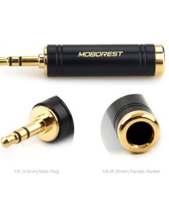 MOBOREST 3.5mm M to 6.35mm F Stereo Pure Copper Adapter, 1/8 Inch Plug Male to 1/4 Inch Jack Female Stereo Adapter, Can be Used for Conversion Headphone adapte, amp adapte, Black Fashion 2-Pack BLACK-2PCS 13 61EkN6FoUML