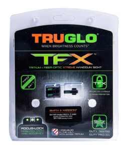 TRUGLO TFX Handgun Sight | Durable Shock-Resistant Compact Brightly Glowing Tritium & Fiber-Optic Xtreme Day/Night Sight for Handguns Smith & Wesson M&P 18 61ElkELoTSL