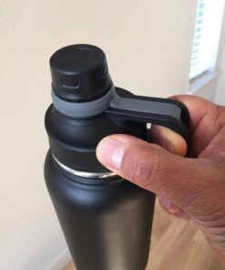 Swig Savvy Sports Water Bottle, Vacuum Insulated Stainless steel, Double Wall, Wide Mouth 2 Leakproof Lid, Travel Thermos - 30oz Black 20 61Elu1GzH2L