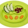 ezpz Mini Mat (Lime) - 100% Silicone Suction Plate with Built-in Placemat for Infants + Toddlers - First Foods + Self-Feeding - Comes with a Reusable Travel Bag - 6 Months+ Lime 24 61EmFIvV1yL