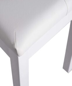 HOMCOM Piano Bench, Duet Piano Chair with Faux Leather Padded Cushion and Wooden Frame, Button Tufted Keyboard Bench, White Country White 41 61Emq8YKFWL