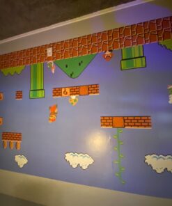 RoomMates JL1331M Super Mario Retro Spray and Stick Removable Wall Mural - 10.5 ft. x 6 ft. 30 61EmtKqOMcL