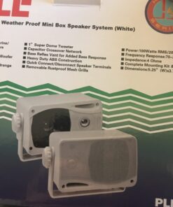 Pyle 3-Way Weatherproof Outdoor Speaker Set - 3.5 Inch 200W Pair of Marine Grade Mount Speakers - in a Heavy Duty ABS Enclosure Grill - Home, Boat, Poolside, Patio, Indoor Outdoor Use -PLMR24 (White) Standard Packaging 45 61EnG9mtvkL