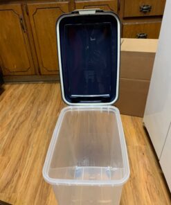 IRIS USA 33qt/25lbs Airtight Pet Food Container With Casters, Navy 25 lbs Blue 42 61EojmePq0L