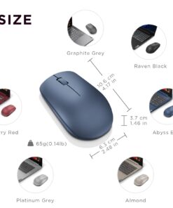 Lenovo 530 Wireless Mouse with Battery, 2.4GHz Nano USB, 1200 DPI Optical Sensor, Ergonomic for Left or Right Hand, Lightweight, GY50Z18986, Abyss Blue 13 61EpSM0yhkL