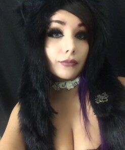 Black Cat Full Animal Hood Hoodie Hat Faux Fur 3 in 1 Function Paw Mittens Gloves 13 61EuoWnsGGL