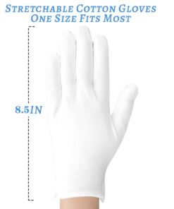 Cotton Gloves, 30 Pcs White Cotton Gloves for Dry Hands Moisturizing Eczema, Washable Cotton Gloves for Men and Women, Stretchable Cloth Gloves for Coin Jewelry Silver Inspection 15 PAIRS 28 61EutWdVV8L