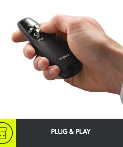 Logitech Wireless Presenter R400, Wireless Presentation Remote Clicker with Laser Pointer Red Laser 5 buttons 18 61Eux7JUroL