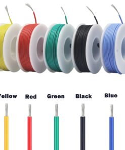 Striveday 30 AWG Flexible Silicone Wire Electric Wire 30 Gauge Tinned Copper Hook Up Wire 300V Cables Electronic Stranded Wire Cable Electrics DIY Box-1 30AWG Silicone wire Box1=Red+Blue+Green+Yellow+Black 17 61EvaDfNF2L