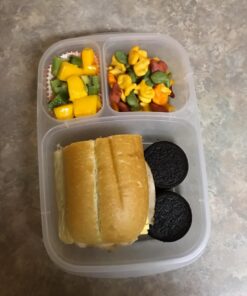 EasyLunchboxes® - Bento Lunch Boxes - Reusable 3-Compartment Food Containers for School, Work, and Travel, Set of 4 (Brights) Brights 41 61EwfAoqYmL