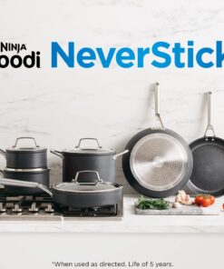Ninja C39600 Foodi NeverStick Premium Hard-Anodized 13-Piece Cookware Set, Guaranteed to Never Stick, Nonstick, Durable, Oven Safe to 500°F, Grey 54 61ExNJD9WsL