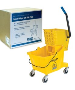 Carlisle FoodService Products Mop Bucket with Side-Press Wringer for Floor Cleaning, Restaurants, Offices, And Janitorial Use, Polyproylene, 26 Quarts, Yellow 31 61ExuGl7jIL