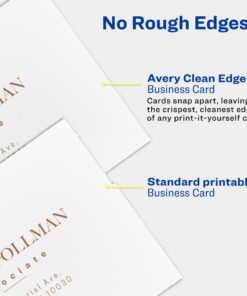 Avery Printable Business Cards, Inkjet Printers, 200 Cards(Pack of 1), 2 x 3.5, Clean Edge, Heavyweight (8871) Matte White 12 61EyfrBZv7L