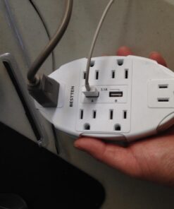 BESTTEN USB Wall Outlet Surge Protector with 2.4A Dual USB Charging Ports and 6 Grounded Outlets, 15A/125V/1875W, ETL Listed, White 1 35 61Eygeam0BL