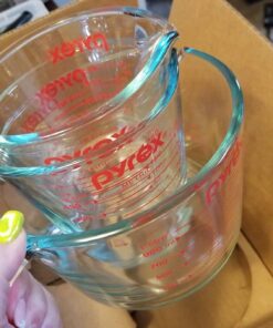 Pyrex 3 Piece Glass Measuring Cup Set, Includes 1-Cup, 2-Cup, and 4-Cup Tempered Glass Liquid Measuring Cups, Dishwasher, Freezer, Microwave, and Preheated Oven Safe, Essential Kitchen Tools 34 61EzPSCG1lL