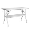 Royal Gourmet Commercial Stainless Steel Double-Shelf Folding Work Table, 48" L x 24" W 6 61F yvP3WBL