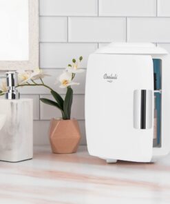 Cooluli Mini Fridge for Bedroom - Car, Office Desk & Dorm Room - Portable 4L/6 Can Electric Plug In Cooler & Warmer for Food, Drinks, Skincare Beauty & Makeup - 12v AC/DC & Exclusive USB Option, White 31 61F0A1F7L