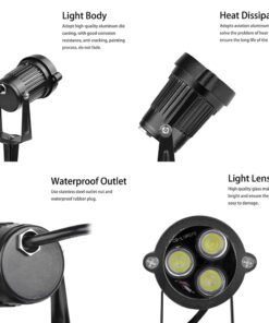 LemonBest 2pcs LED Landscape Garden Wall Yard Path Pond Flood Spot Light Outdoor IP65 Decorative Lamp Cool White 12V 27 61F0WqY6JL