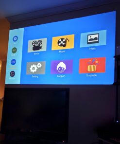 4K Support Projector with Wifi and Bluetooth, HOMPOW Mini Portable Projectors for Outdoor Home Movie, Compatible with Laptop, Smartphone, TV Stick, Xbox, PS5 white 44 61F2V4NodVL