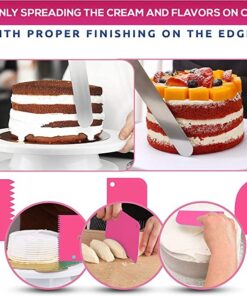 RFAQK 35PCs Cake Turntable and Leveler-Rotating Cake Stand with Non Slip pad-7 Icing Tips and 20 Bags- Straight & Offset Spatula-3 Scraper Set -EBook-Cake Decorating Supplies Kit -Baking Tools 20 61F2q2XOBsL