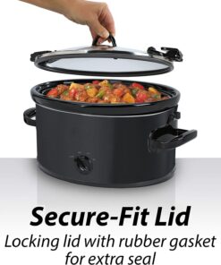 6 quart Slow Cooker for 7+People - Portable Manual Slow Cooker(Black) 6 61F2slzbjrL