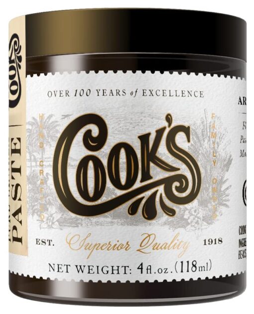 Cook’s, Pure Vanilla Bean Paste (Puree), World’s Finest Gourmet Fresh Grade A Premium Vanilla (4 Ounce) 4 Ounce