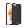 iPhone 7 Case, Bastex Hybrid Slim Fit Black Rubber Silicone Cover Hard Plastic Black Brushed Metal Design Kickstand Case with Hidden Credit Card Slot for Apple iPhone 7 90 61F3o8z9p5L