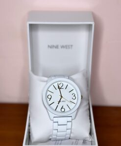 Nine West Women's NW/1678WTWT Matte White Rubberized Bracelet Watch 20 61F3wQWKb1L
