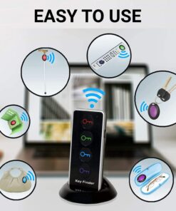 JTD Wireless RF Item Locator/Key Finder with LED flashlight and base support. With 4 Receivers Key Finder-Wireless key RF locator, Remote Control, Pet, Cell, Wireless RF Remote Item, Wallet Locator. (4 Receivers) 28 61F5gJOegEL