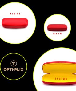 OptiPlix Glasses Case Hard Shell For Men, Women, Kids | Eye Glasses & Sunglasses Case Red 15 61F87BSjy3L